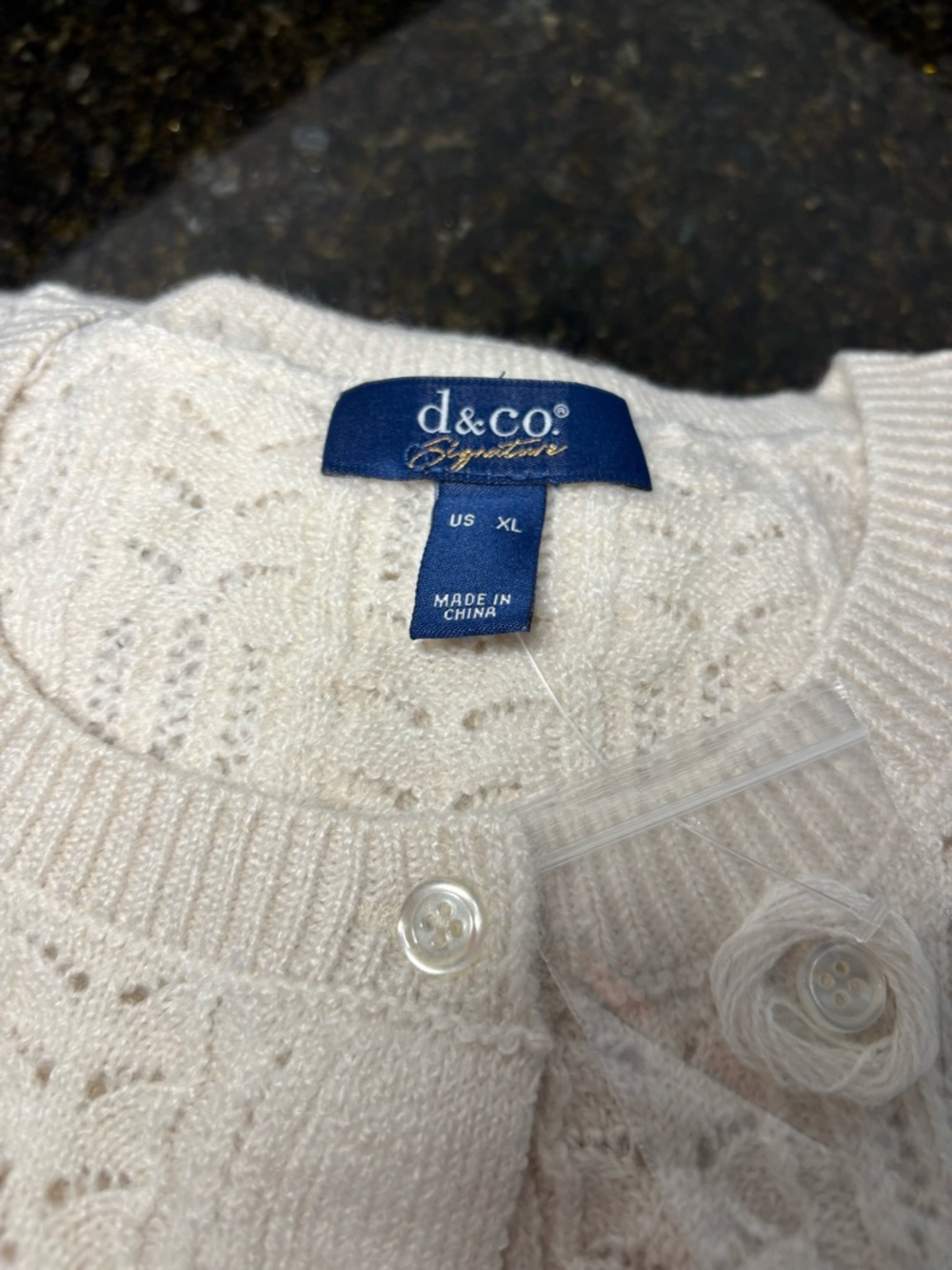 D & CO SIGNATURE NIP Women's Cream Knit Button-Front Sweater Cardigan - Picture 5 of 11